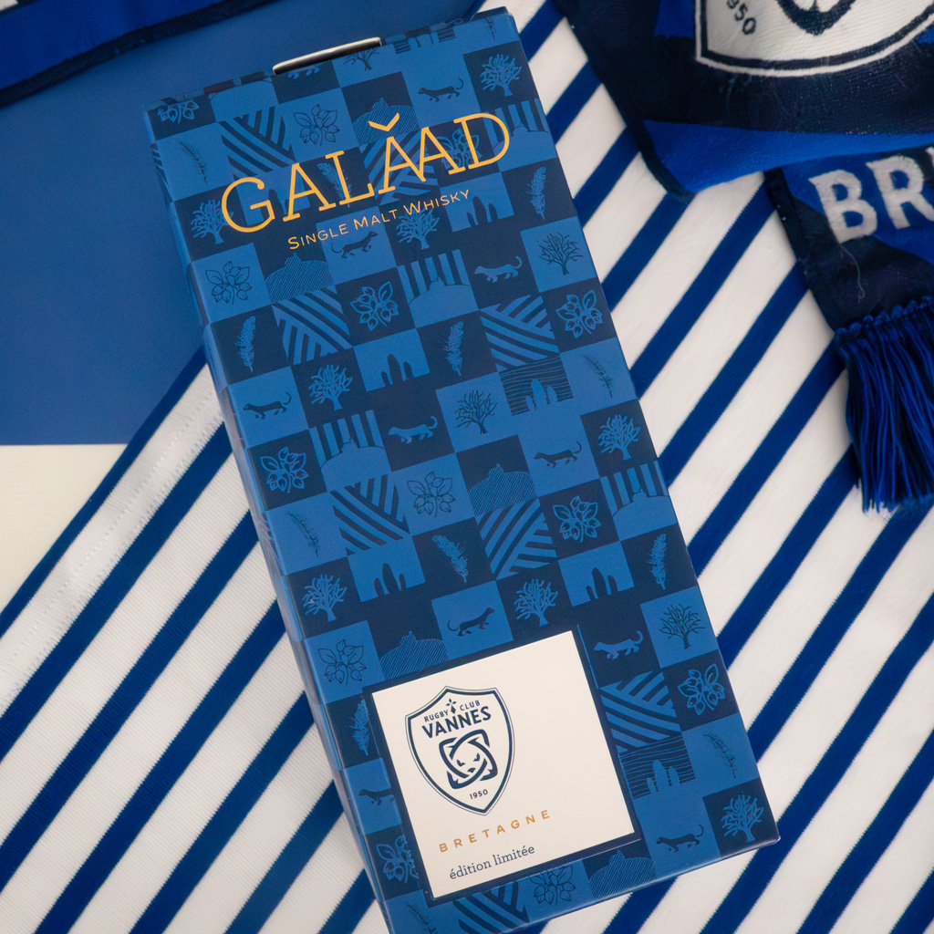Etui whisky Edition Limitée pour le Rugby Club de Vannes et la Distillerie la Mine d'Or